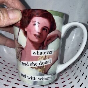 Anne Taintor Mug " With Whom " Pre Owned